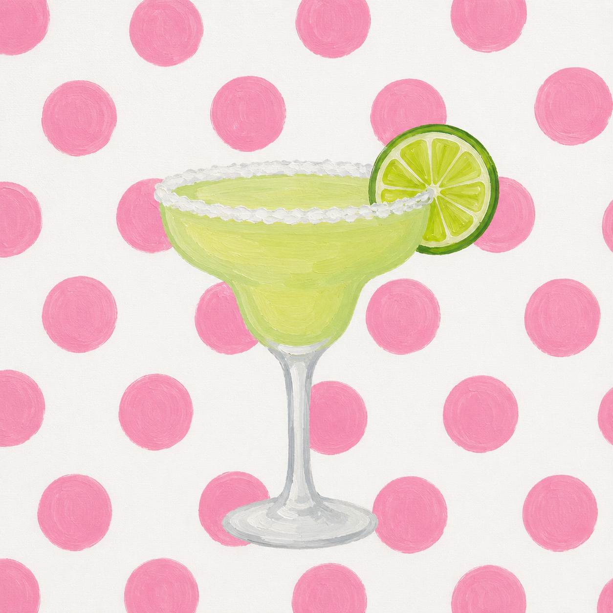 Margarita Pink Polka Dotted Canvas