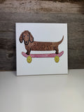 Wiener Dog on a Skateboard