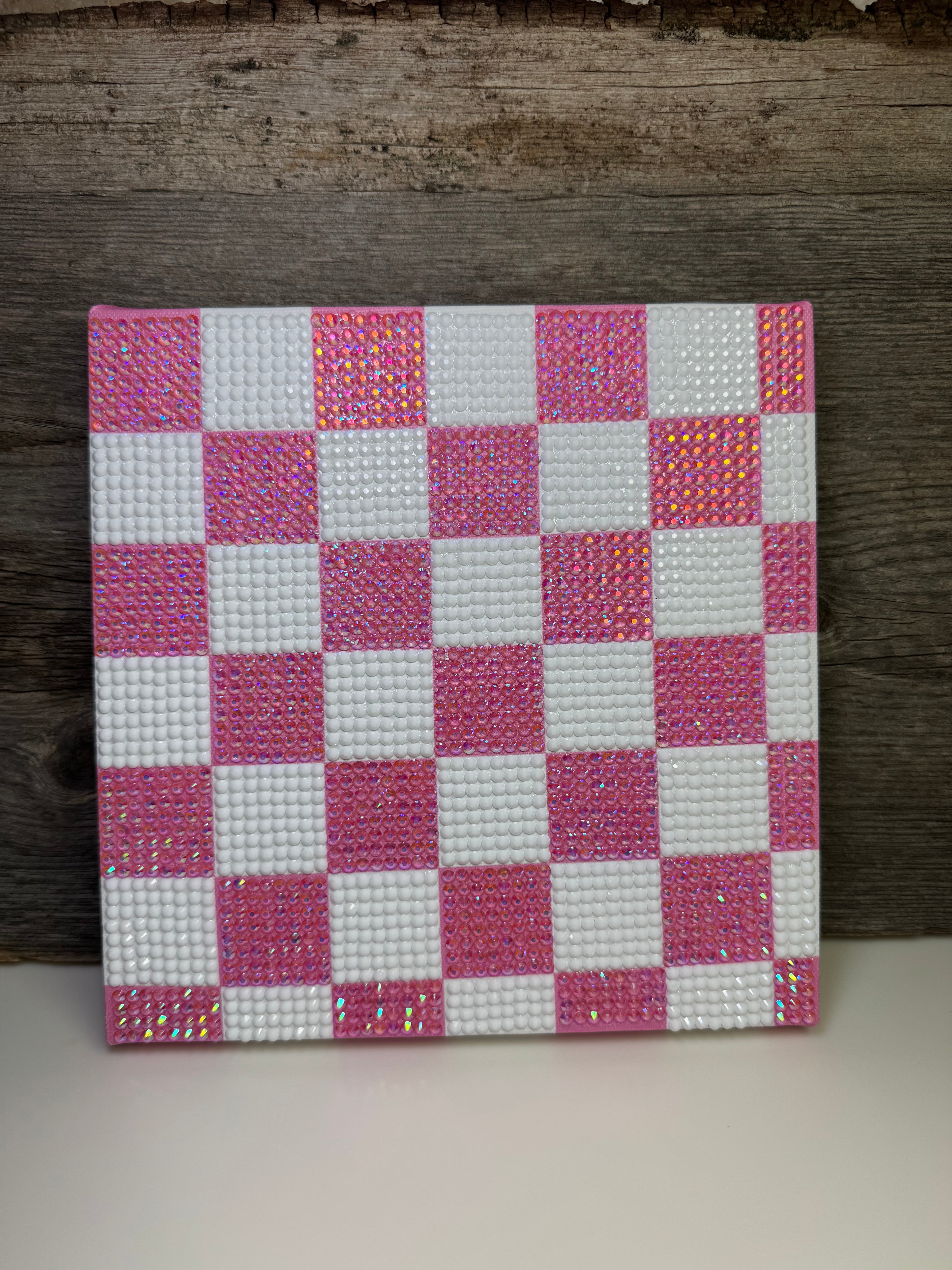 Checkered Pink & White