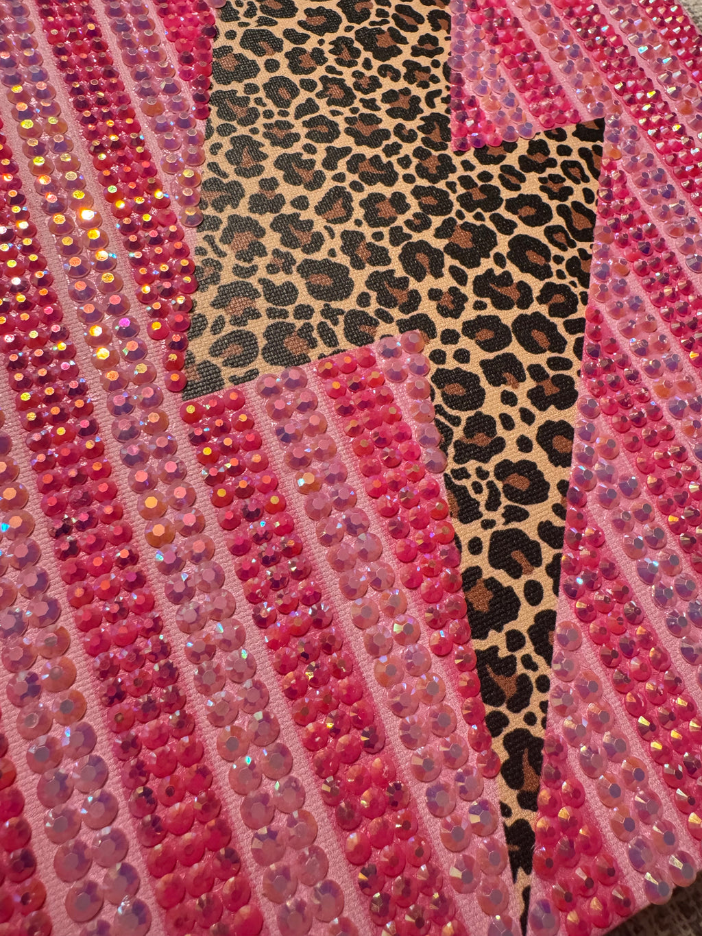Cheetah Print Lightening Bolt Pink Stripes