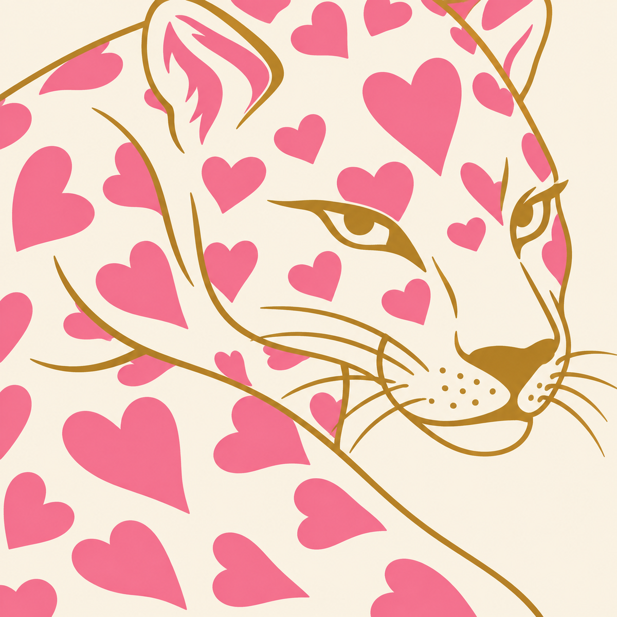 Pink & Gold Cheetah Hearts