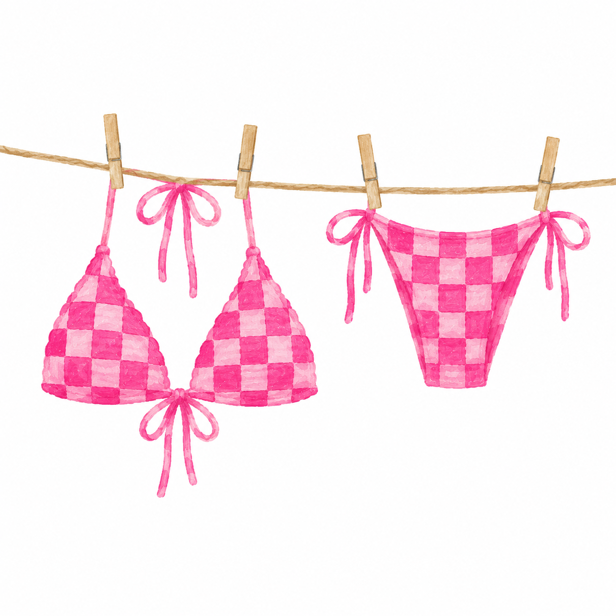 Checkered Bikini Pink