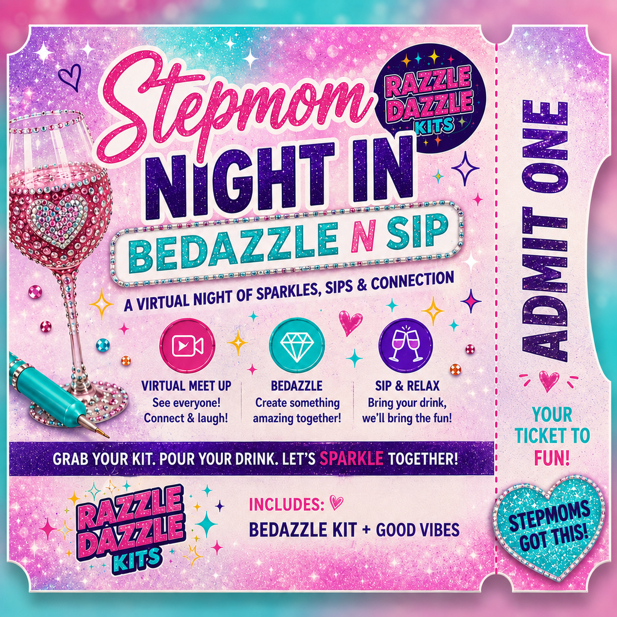Stepmom Night In Bedazzle n Sip Event